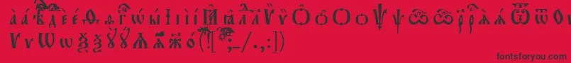 Orthodox.TtUcs8Р Р°Р·СЂСЏРґРѕС‡РЅС‹Р№ Font – Black Fonts on Red Background